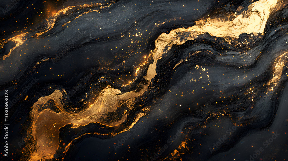 Elegant abstract black and gold swirls with a marble-like texture, featuring flowing metallic accents. Ideal for luxury designs, modern art, creative backgrounds, and visual branding projects Elegant abstract black and gold swirls with a marble-like texture, featuring flowing metallic accents. Ideal for luxury designs, modern art, creative backgrounds, and visual branding projects