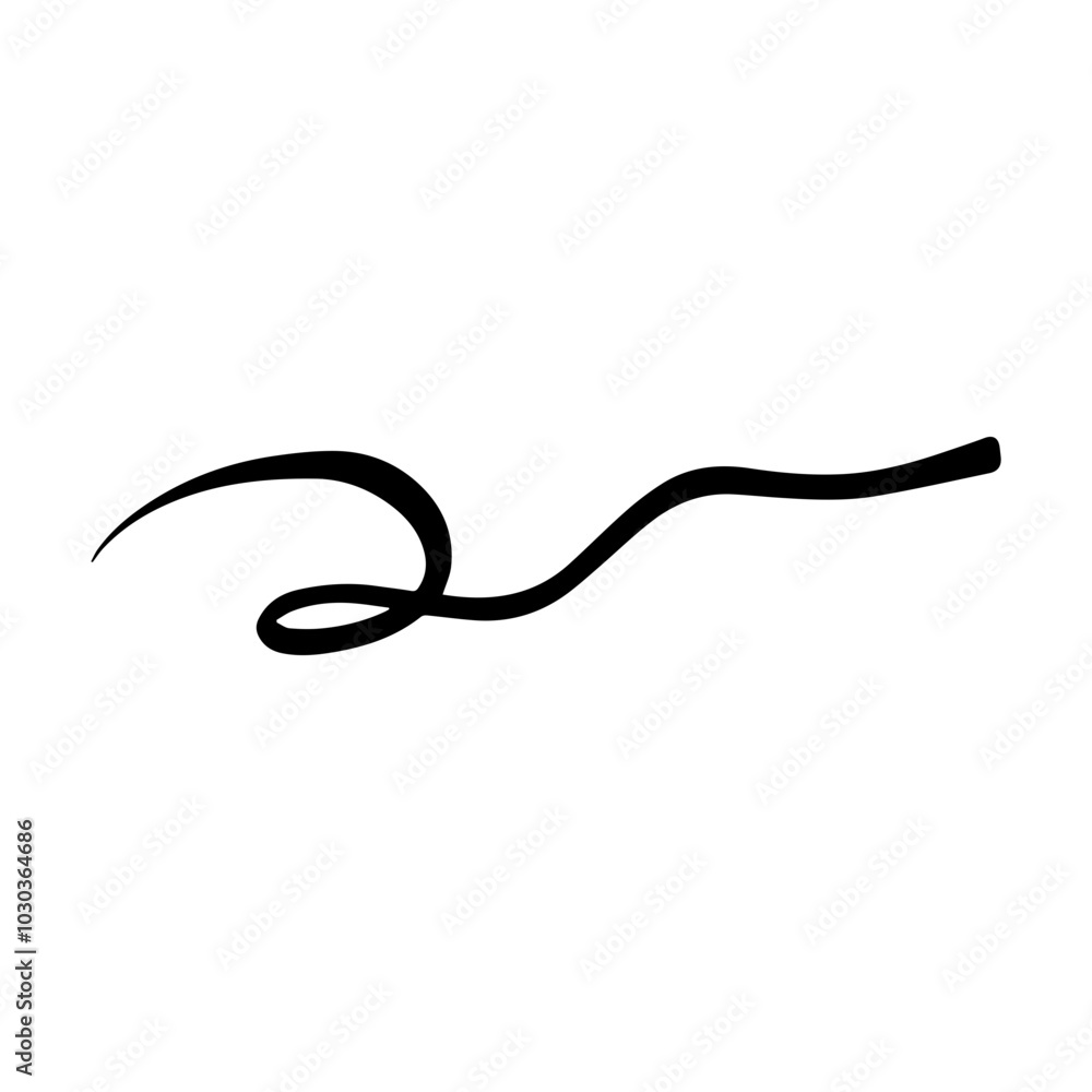 Hand drawn curly swish icon vector illustration, paint brush design element of swash, swoosh underline swirl squiggle stroke illustration Hand drawn curly swish icon vector illustration, paint brush design element of swash, swoosh underline swirl squiggle stroke illustration
