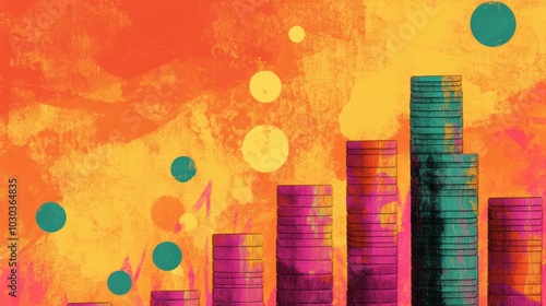 Colorful Illustration of Startup Fundraising Statistics