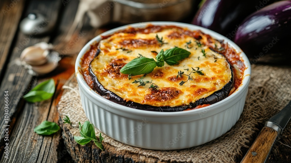 Eggplant Dish with Cheese and Herbs Eggplant Dish with Cheese and Herbs