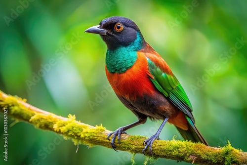 Breathtaking portrait of the Rufous-backed Negrito in its habitat highlights the stunning colors and intricate details, offering a glimpse into natureâ€™s beauty and wildlife splendor.