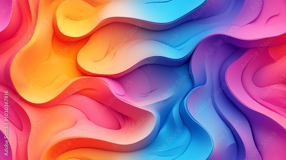 Obraz premium Modern gradient poster, colorful abstract shapes, smooth textures, 3D illustration
