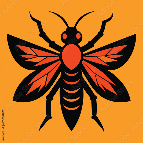 Solid color Tarantula Hawk animal vector design