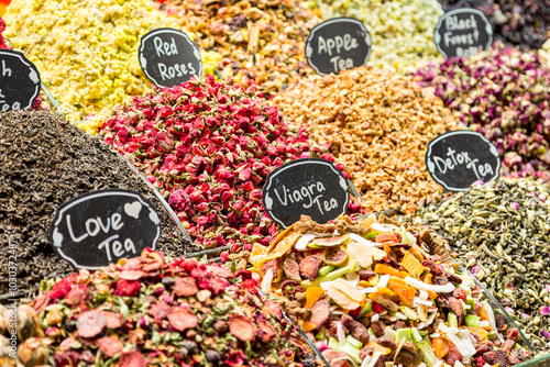 Photography Different tea types