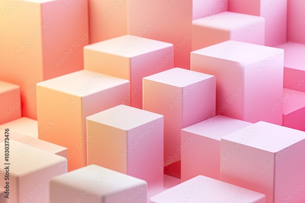 Abstract pink and orange cube pattern. Great for minimalistic and geometric designs. Abstract pink and orange cube pattern. Great for minimalistic and geometric designs.