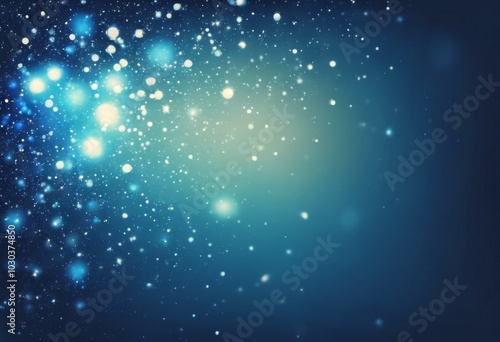 Blue glare on a blue background. Glitter, lights, flashes. Holiday background, congratulations