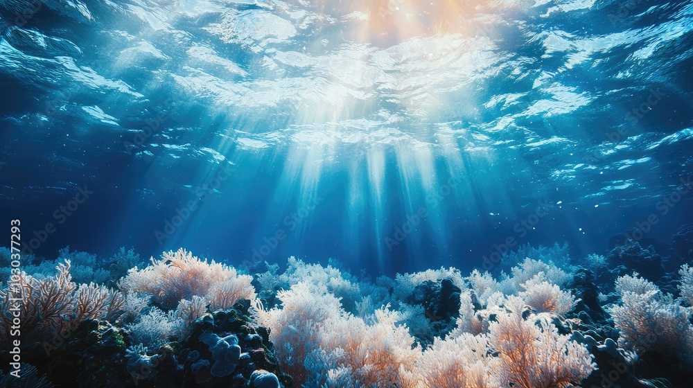 Fototapeta premium Captivating Coral Bleaching Underwater Scene