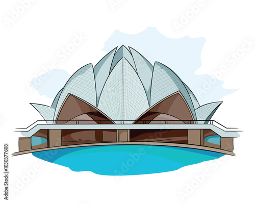 Lotus Temple, an iconic Indian monument photo