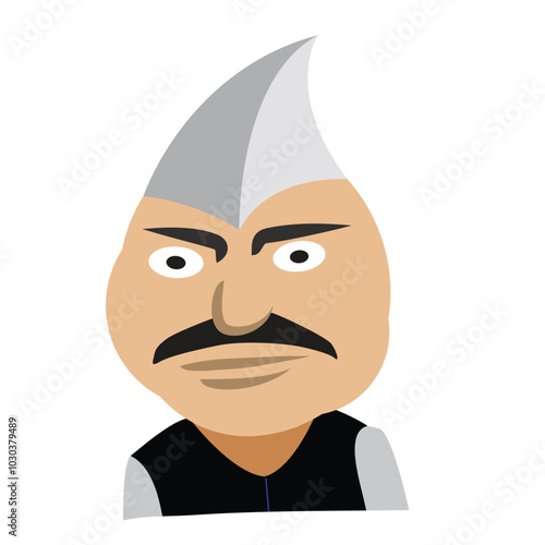 A dynamic Indian politician portrait, in traditional attire