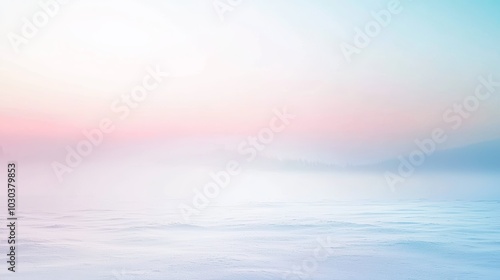 The sun rises over a snowy landscape, painting the sky with pastel colors. Enjoy the calm beauty of a colorful winter morning or evening outdoors