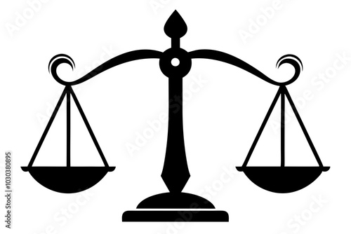 Scales Of Justice Silhouette  vector illustration