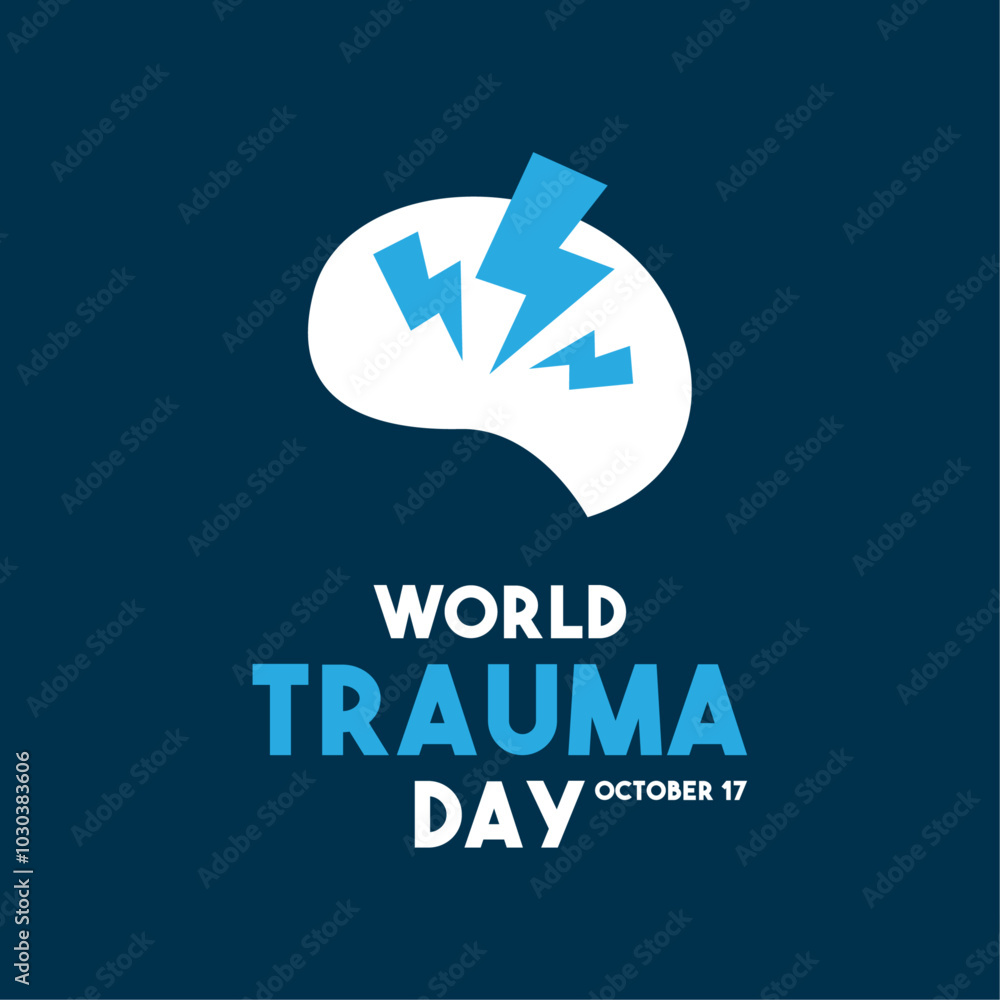 World Trauma Day. October 17. Dark blue background. World Trauma Day. October 17. Dark blue background.