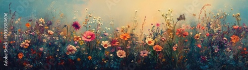 Wallpaper Mural A garden blooming with flowers, representing a mind flourishing with self-care Torontodigital.ca