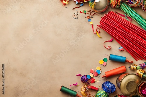 A photograph of the materials used to make firecrackers photo