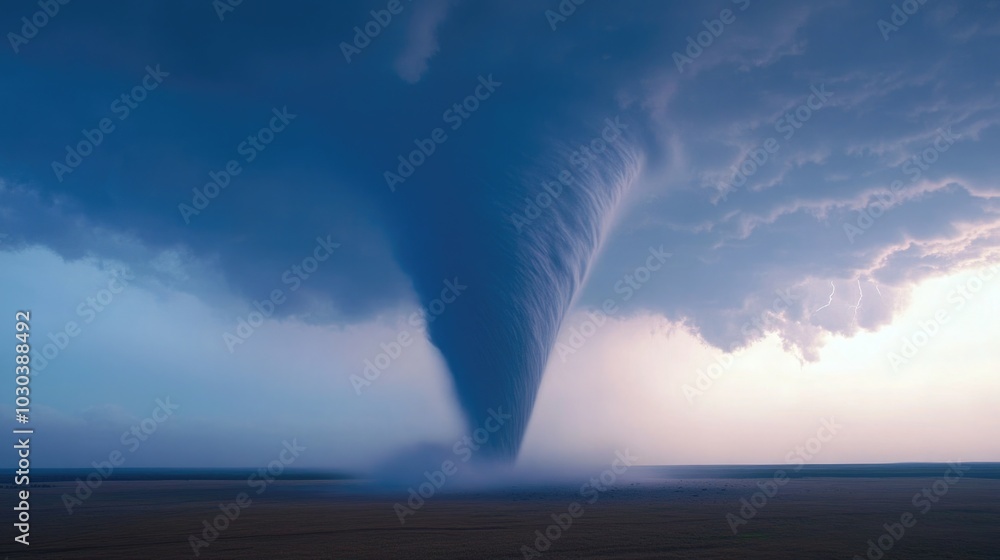 Majestic Tornado Spinning Over Open Fields Majestic Tornado Spinning Over Open Fields
