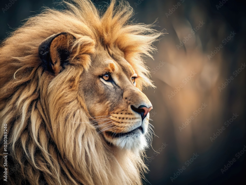 Fototapeta premium Explore the intricate texture of a fluffy lion's mane, ideal for stunning banner backgrounds and nature-inspired themes, embodying the wilderness and natural elegance beautifully.