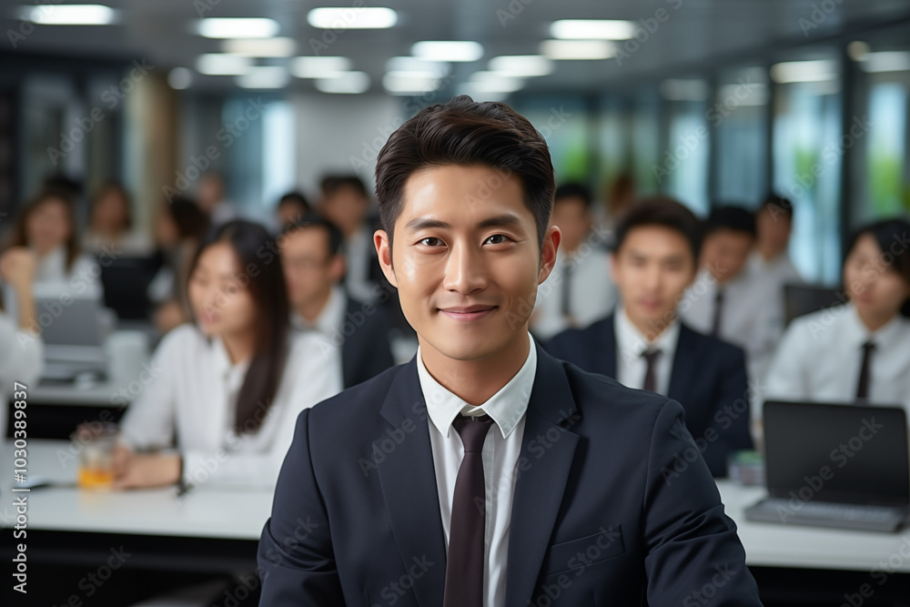 Business people are smiling and working in an office environment. Business people are smiling and working in an office environment.