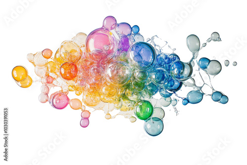 Colorful Bubbles Isolated on Transparent Background