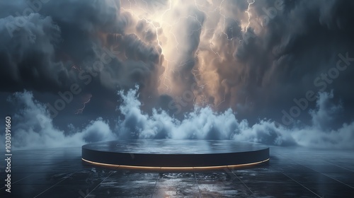 Wallpaper Mural Showcase product podium theme, Storm Torontodigital.ca