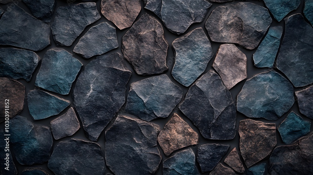 Dark stone wall texture made of irregular-shaped rocks in deep earthy tones. The rustic style features a moody atmosphere, showcasing rich colors and detailed textures. Dark stone wall texture made of irregular-shaped rocks in deep earthy tones. The rustic style features a moody atmosphere, showcasing rich colors and detailed textures.
