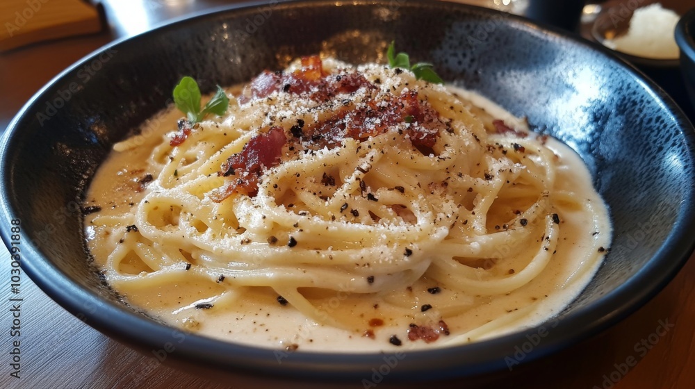 Creamy Pasta Dish with Bacon and Herbs Creamy Pasta Dish with Bacon and Herbs