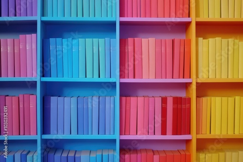 Colorful and Vibrant Bookshelf Arrangement