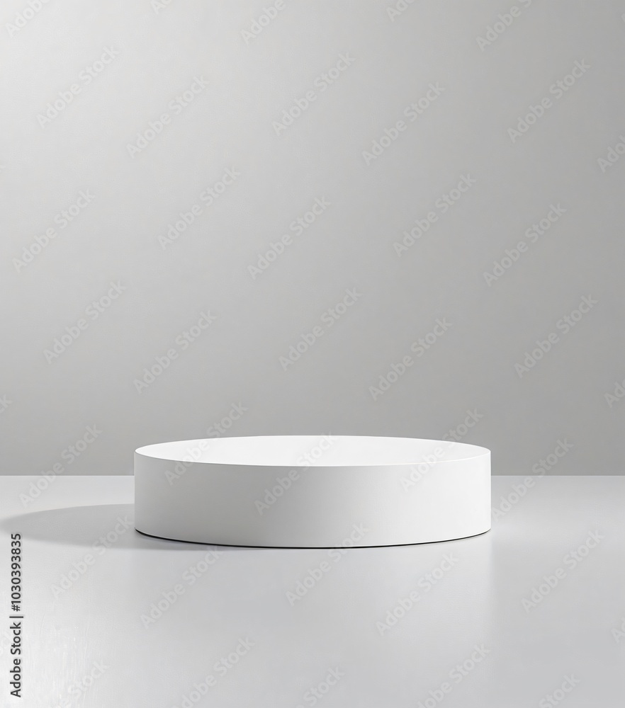 Elegant White Round Stand for Product Presentation in 3D Space