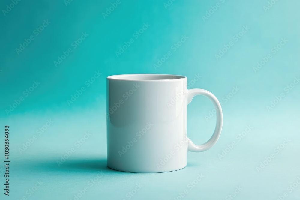Clean White Mug on Minimalist Background Clean White Mug on Minimalist Background