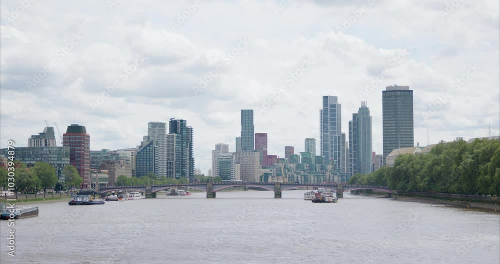 London Skyline over the Thames, UK London Skyline over the Thames, UK