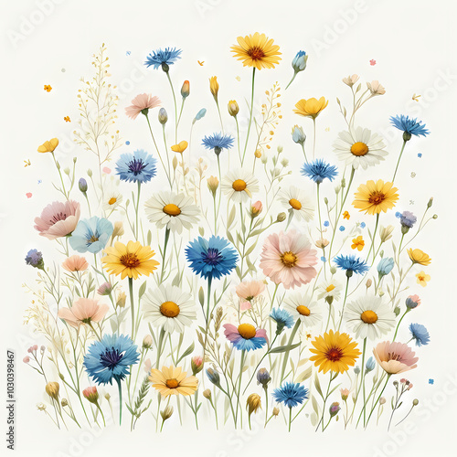 Ditsy Floral Background, Shabby Chic, Cottage Core Surface Pattern design 