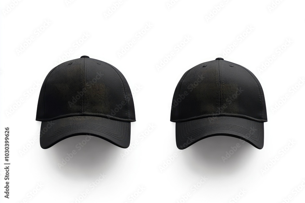Fototapeta premium Front and Back View of Black Cap Showcase