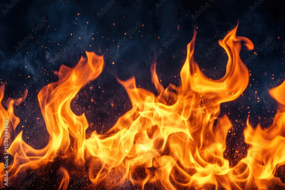Fototapeta premium Vibrant Flames with Dynamic Movement