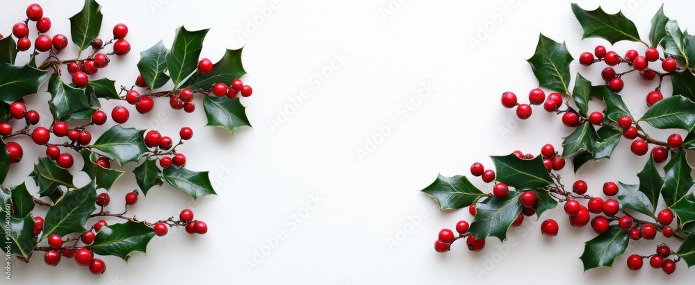 Fototapeta premium The Festive Holly Berry Arrangement