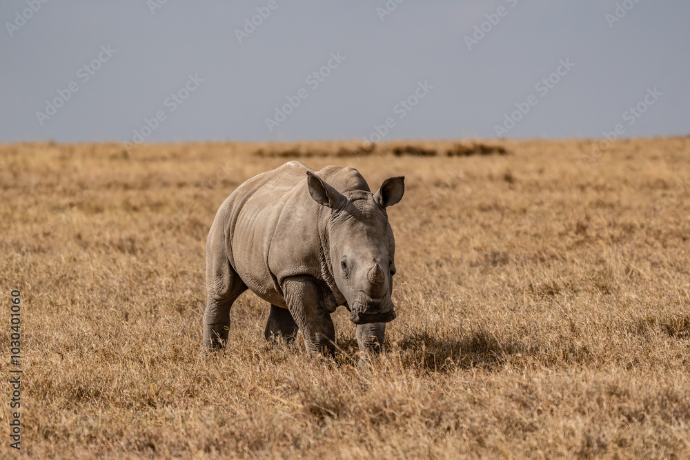 Φωτογραφία White Rhinoceros Ceratotherium simum Square-lipped Rhinoceros at Khama Rhino Sanctuary Kenya Africa