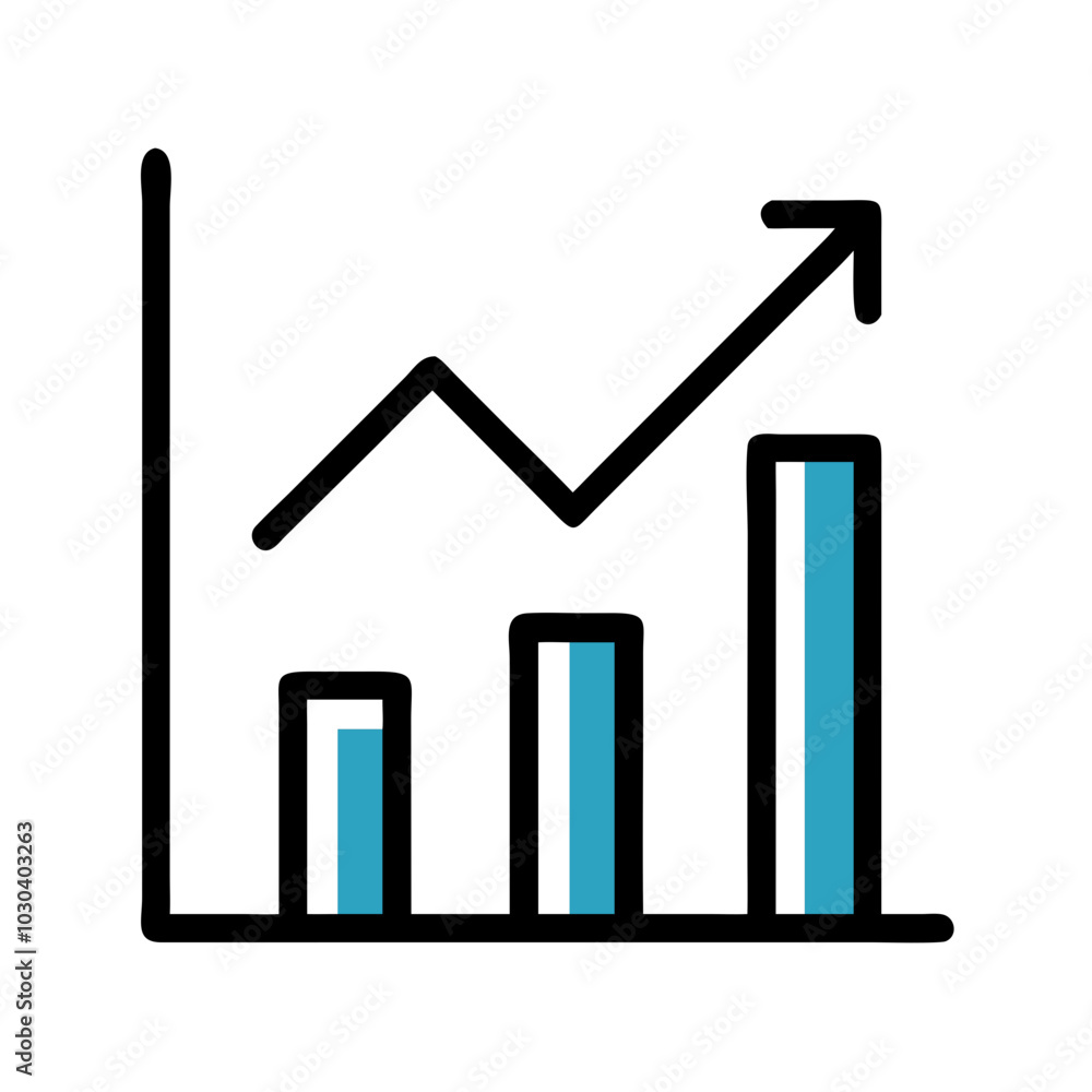 Growth Chart Icon in Blue and Black Minimalist Design for Progress Tracking Growth Chart Icon in Blue and Black Minimalist Design for Progress Tracking