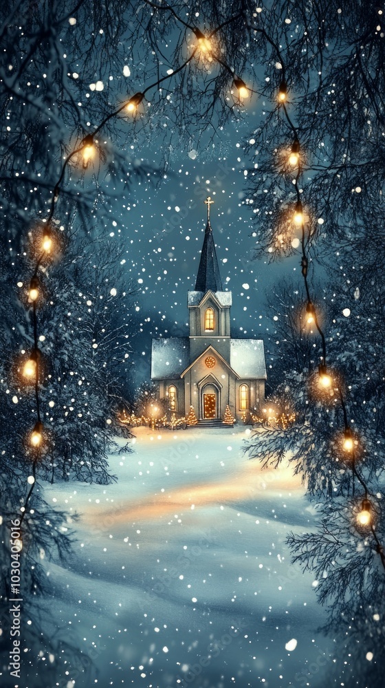 Fototapeta premium Silent Night, Christmas lights
