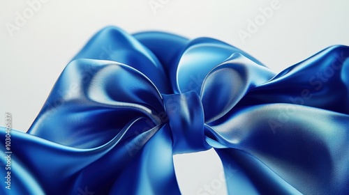 The Elegant Blue Satin Bow