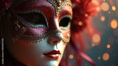 Wallpaper Mural A close-up of a red and gold masquerade mask. Torontodigital.ca