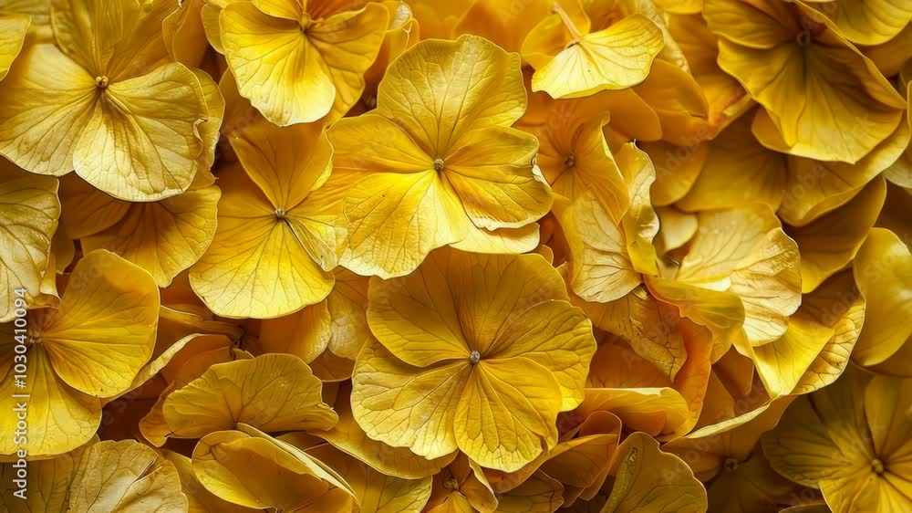 Golden hydrangeas bloom in a vibrant display of color Golden hydrangeas bloom in a vibrant display of color
