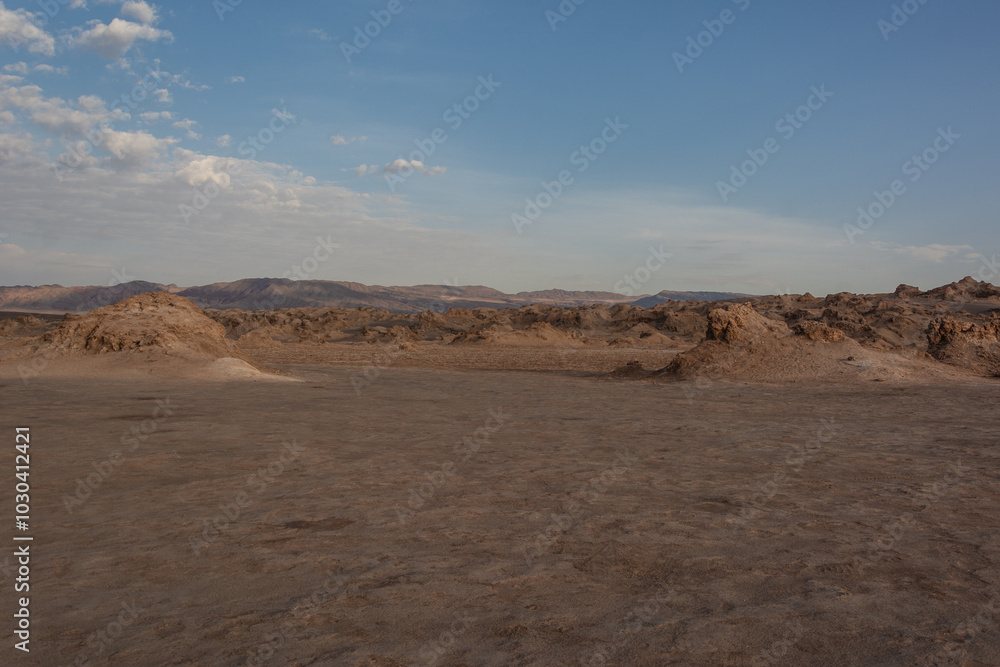 Paisagem Deslumbrante do Vale de la Luna no Deserto do Atacama, Chile Paisagem Deslumbrante do Vale de la Luna no Deserto do Atacama, Chile