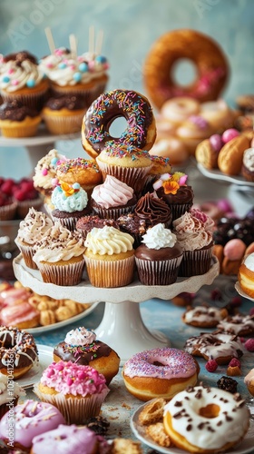 Decadent Dessert Table Display with Sweet Treats