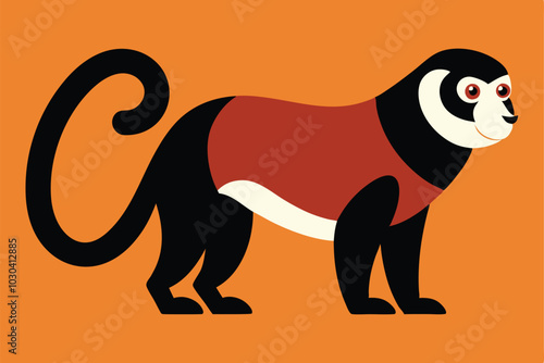 Solid color Tamarin animal vector design