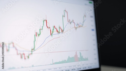 Financial data visualized as digital charts and graphs photo