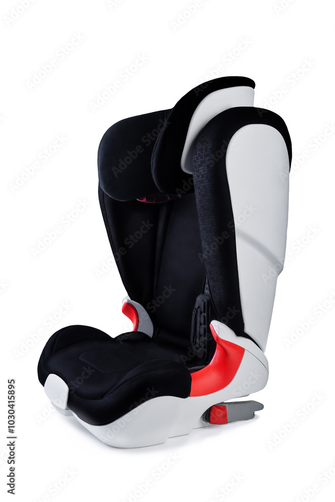 Naklejka premium Baby car safety seat on a white isolated background
