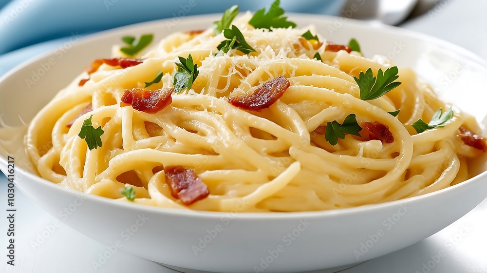 Creamy Carbonara Pasta with Pancetta and Parmesan Creamy Carbonara Pasta with Pancetta and Parmesan