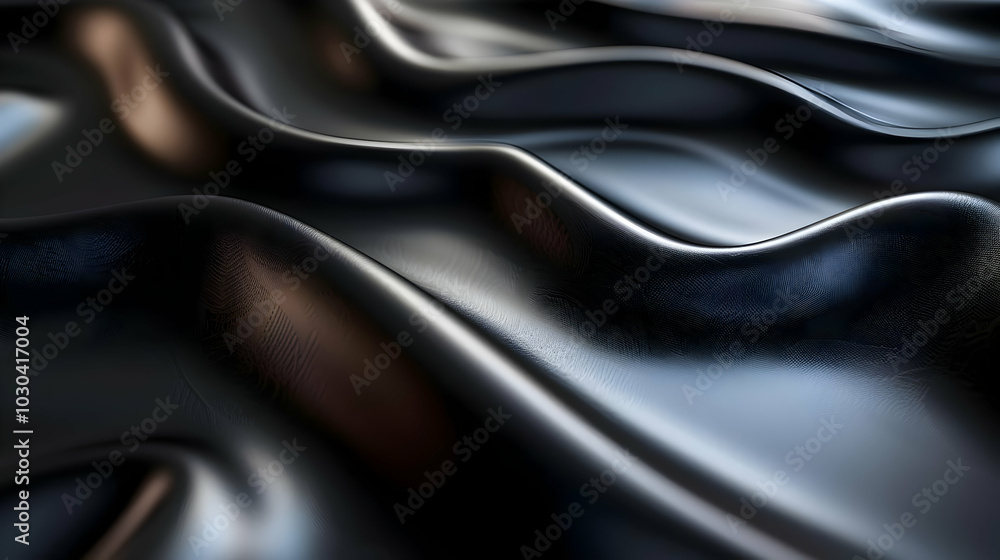 Obraz premium Abstract Black Wavy 3D Background