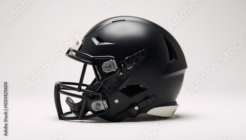 A striking image focuses on an iconic modern American football helmet against a white backdrop