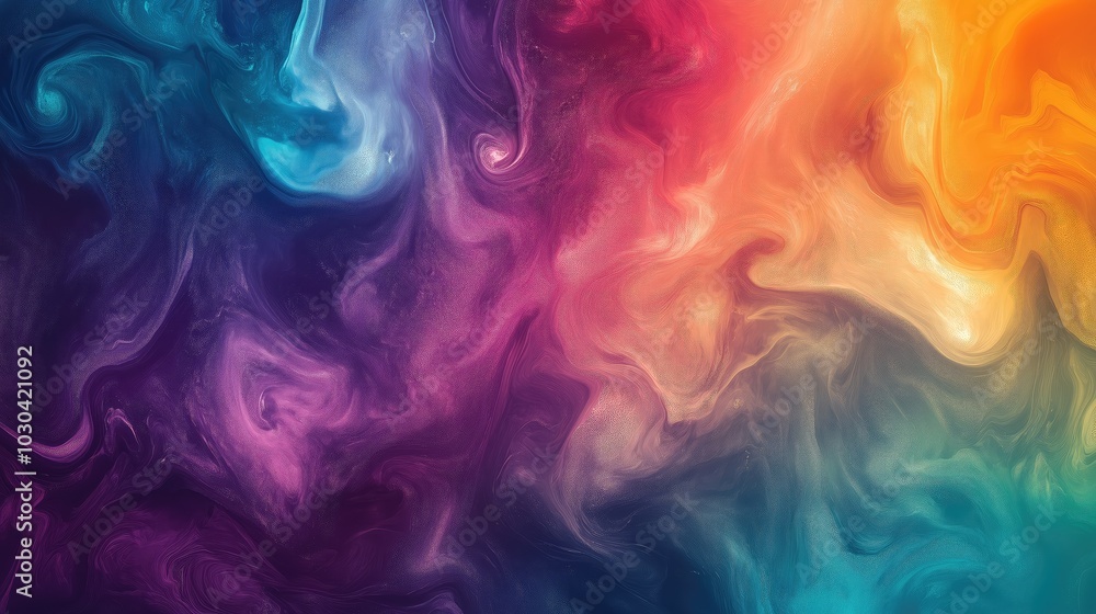 Vibrant Abstract Design with Colorful Swirls and Hazy Brush Strokes for Art Prints. Vibrant Abstract Design with Colorful Swirls and Hazy Brush Strokes for Art Prints.