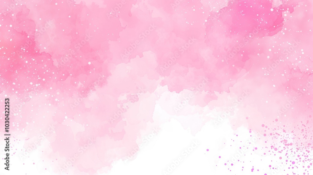 Pink Watercolor Background with White and Purple Dots Pink Watercolor Background with White and Purple Dots