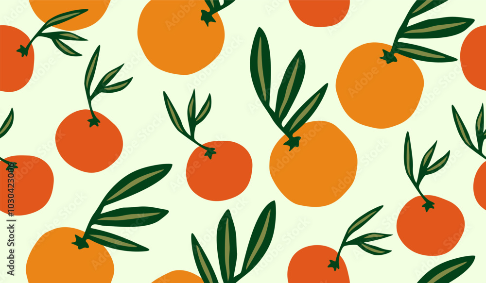 Cute orange fruits pattern background vector design Cute orange fruits pattern background vector design